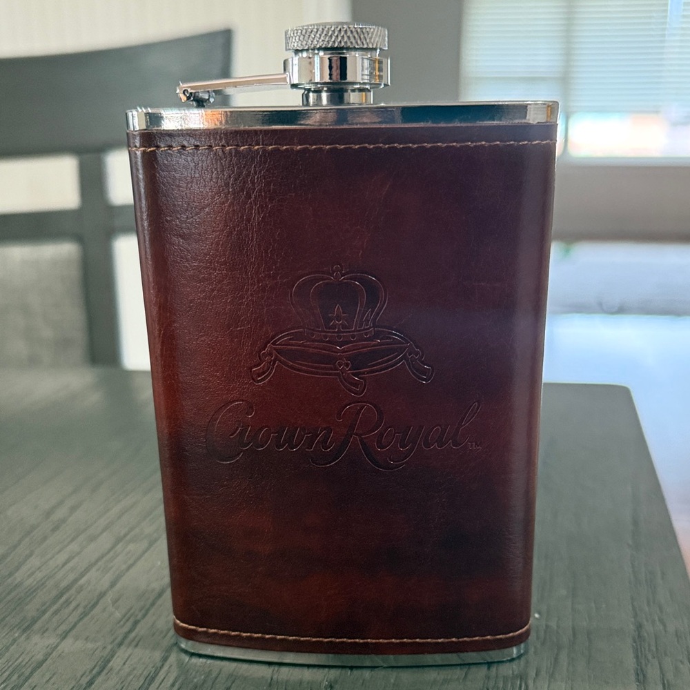 Crown Royal Brown Leather Flask